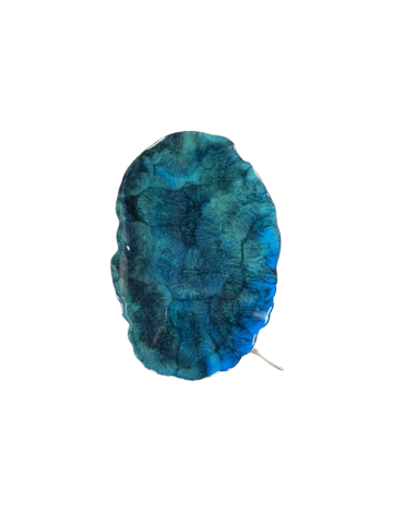 Resin Decorative Tray – Deep Ocean Blue Organic Design