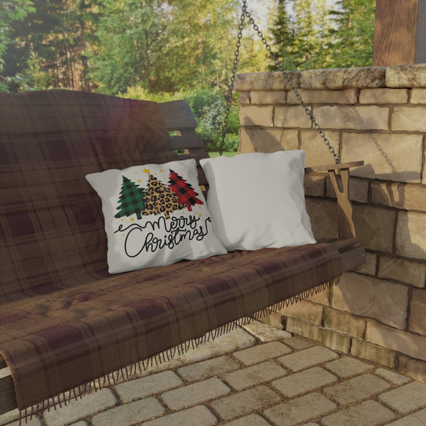 Festive Indoor/Outdoor Pillows | Cozy Holiday Decor for Patios, Christmas Gifts, Seasonal Home Accents, Indoor Use