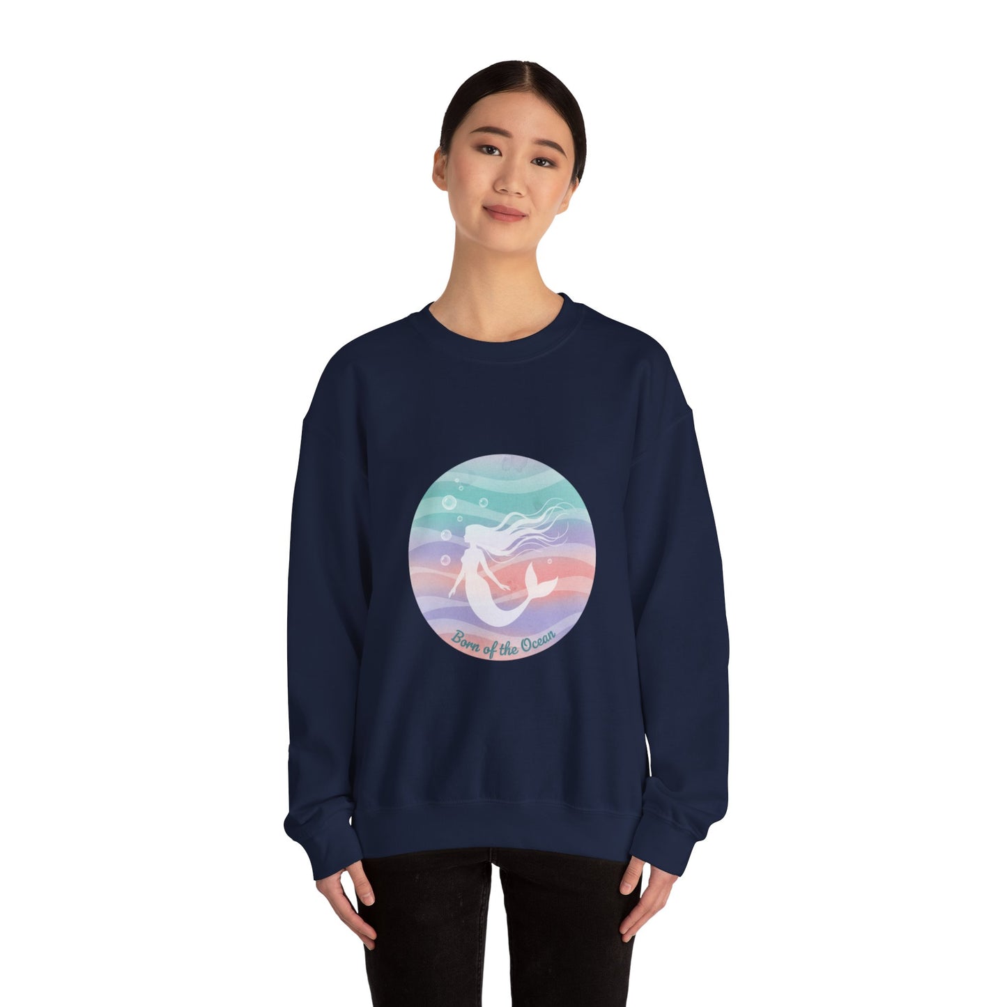 Pastel Ocean Gradient Mermaid Circle Sweatshirt | iridescent wash, dreamy ombre sea