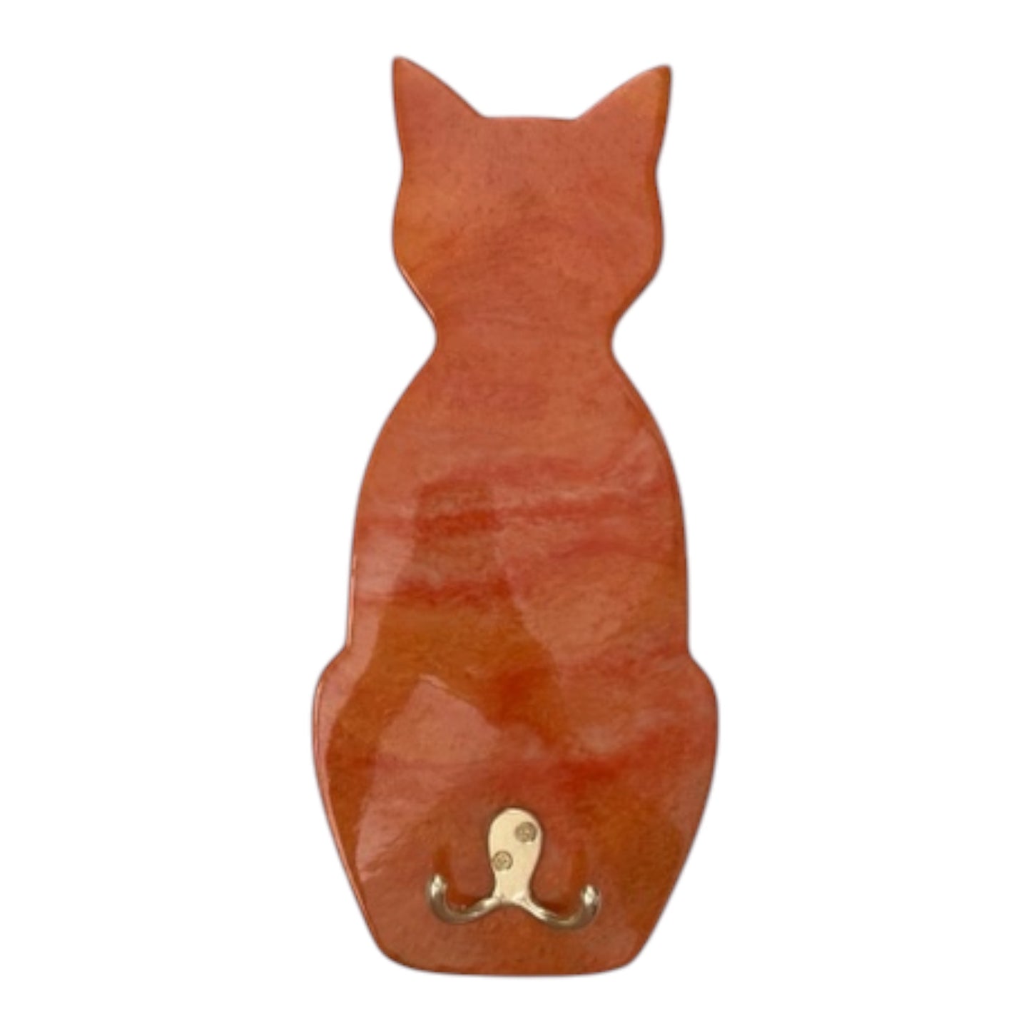 Resin Cat Wall Hook – Warm Amber Tones | Functional Wall Décor