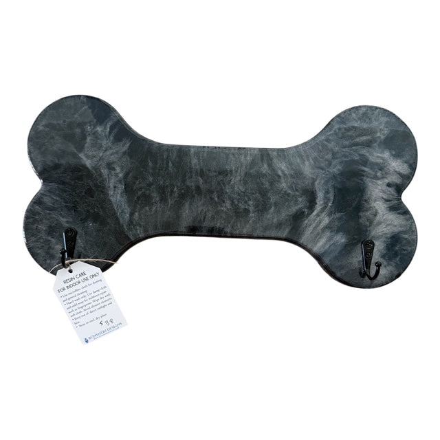 Smoky Coastal Resin Bone Wall Hook – Charcoal Wave Design