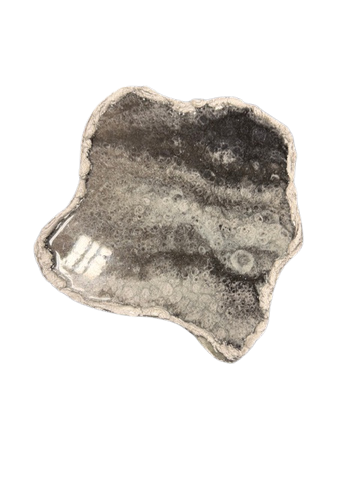Resin Decorative Tray – Stone-Inspired Neutral Geode