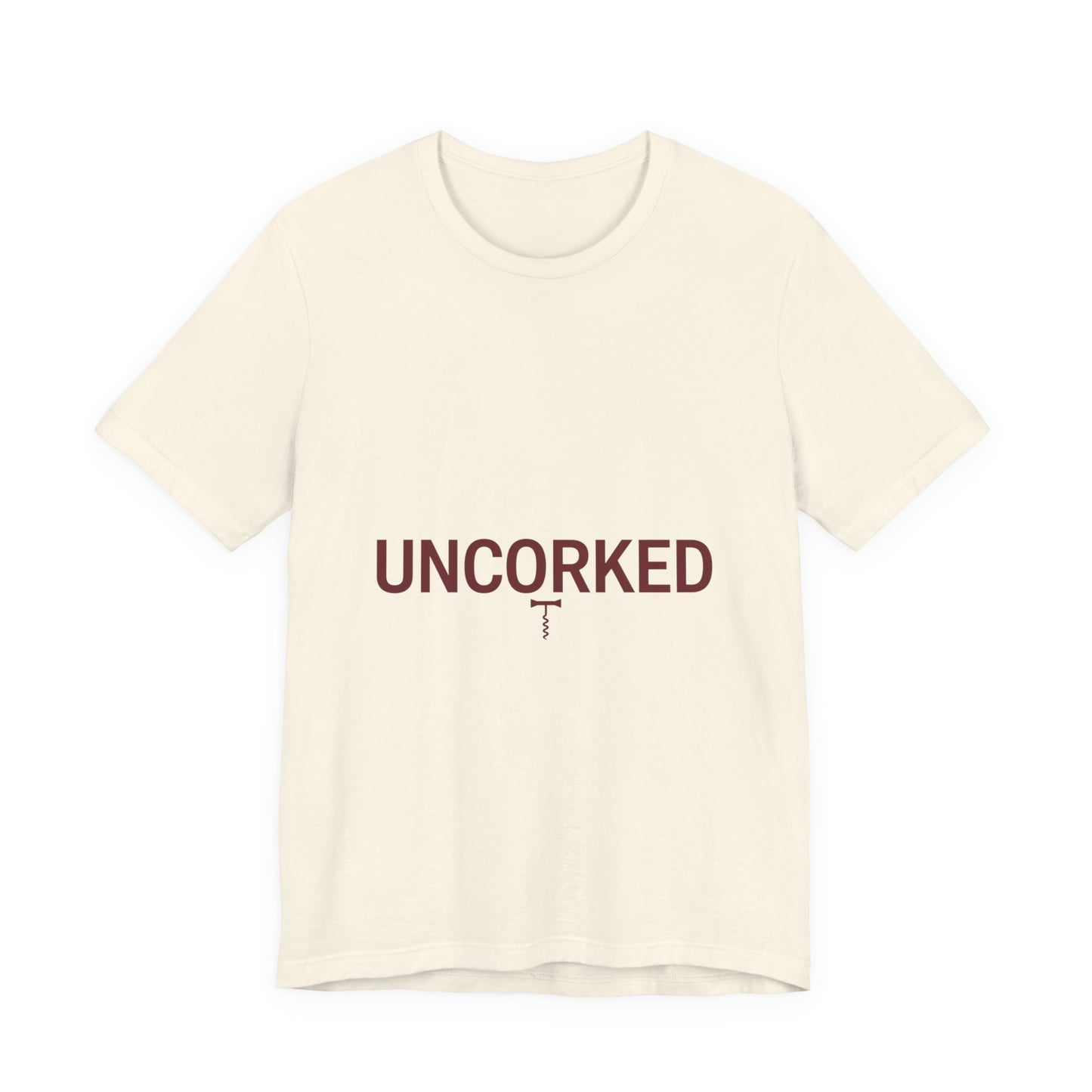 UNCORKED Outline Text Shirt | Hollow Font Design, Minimalist Typography Tee