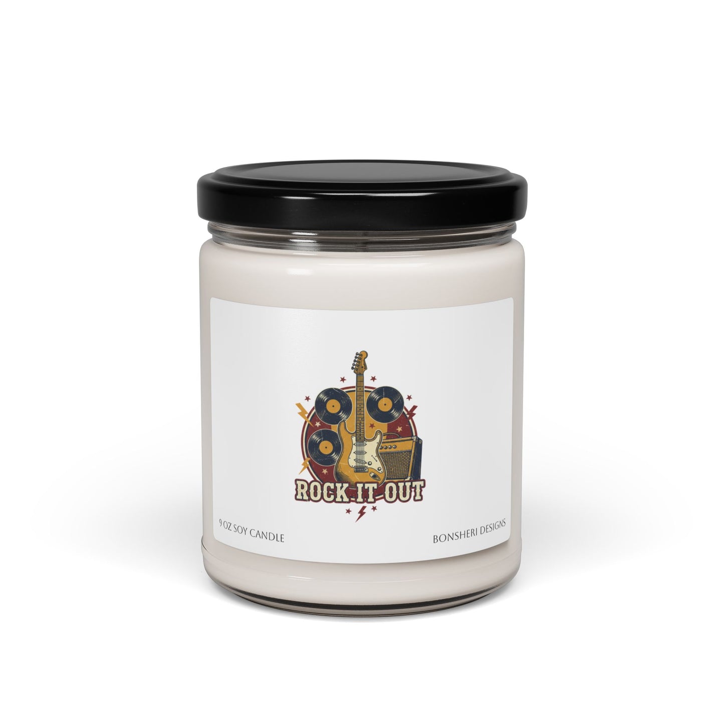 Vintage Rock Crest Candle | Retro Band Graphics, Distressed Tour Style