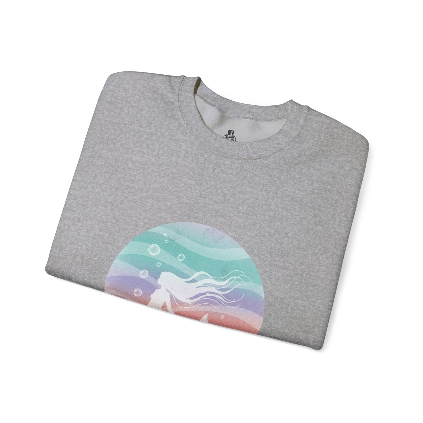 Pastel Ocean Gradient Mermaid Circle Sweatshirt | iridescent wash, dreamy ombre sea