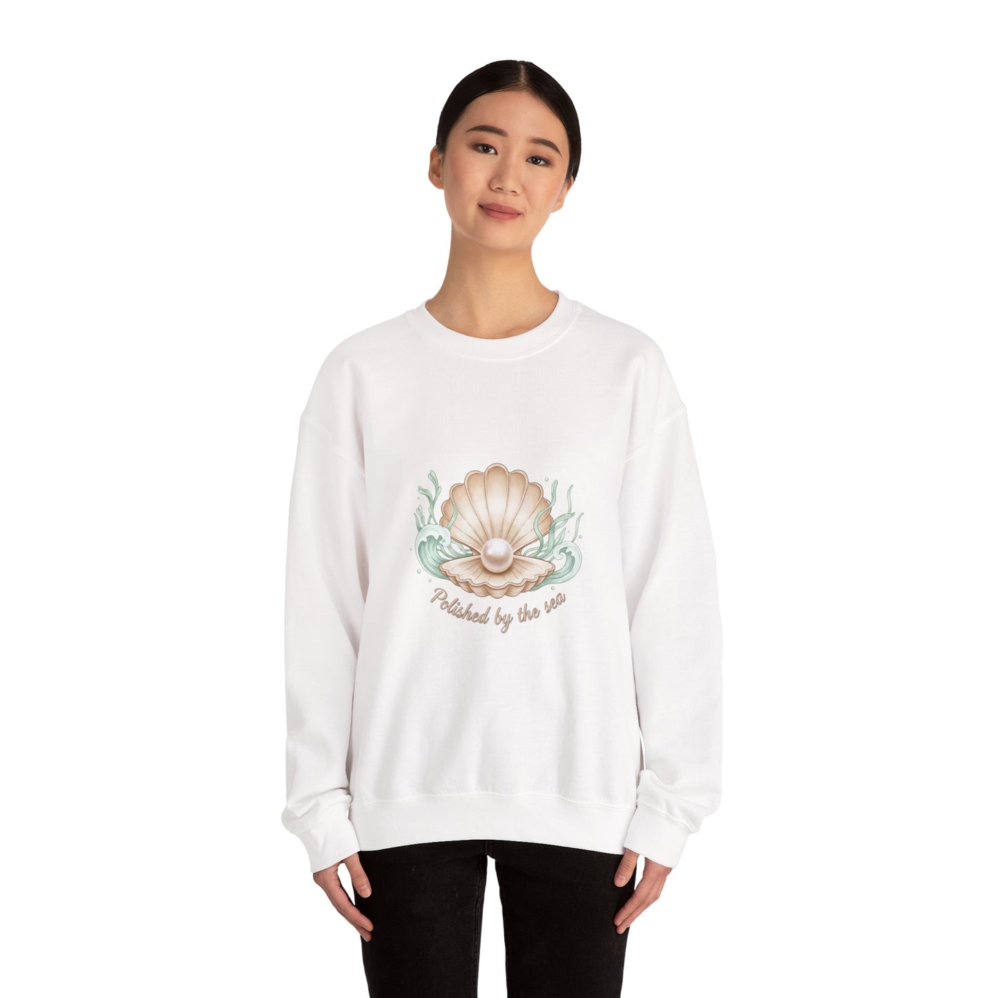 Pearl Shell Graphic Sweatshirt | shell motif design, sea chic aesthetic