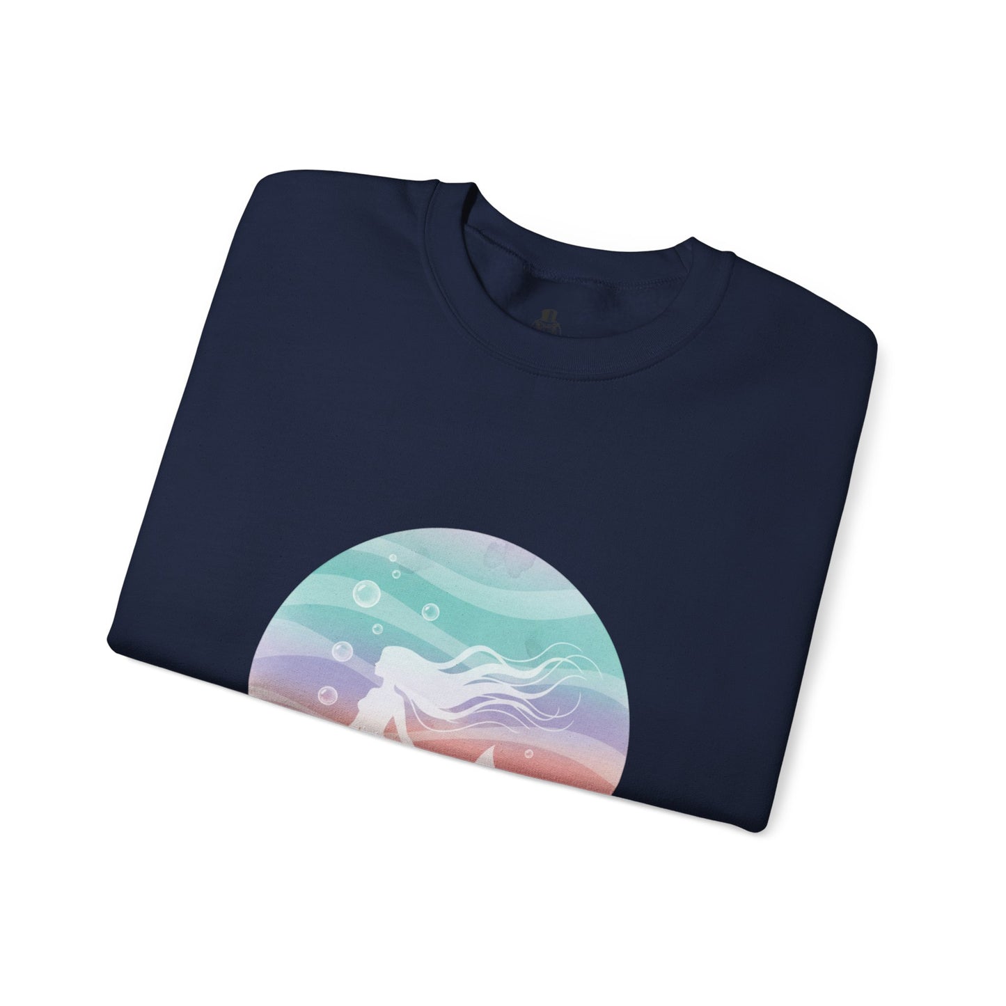 Pastel Ocean Gradient Mermaid Circle Sweatshirt | iridescent wash, dreamy ombre sea