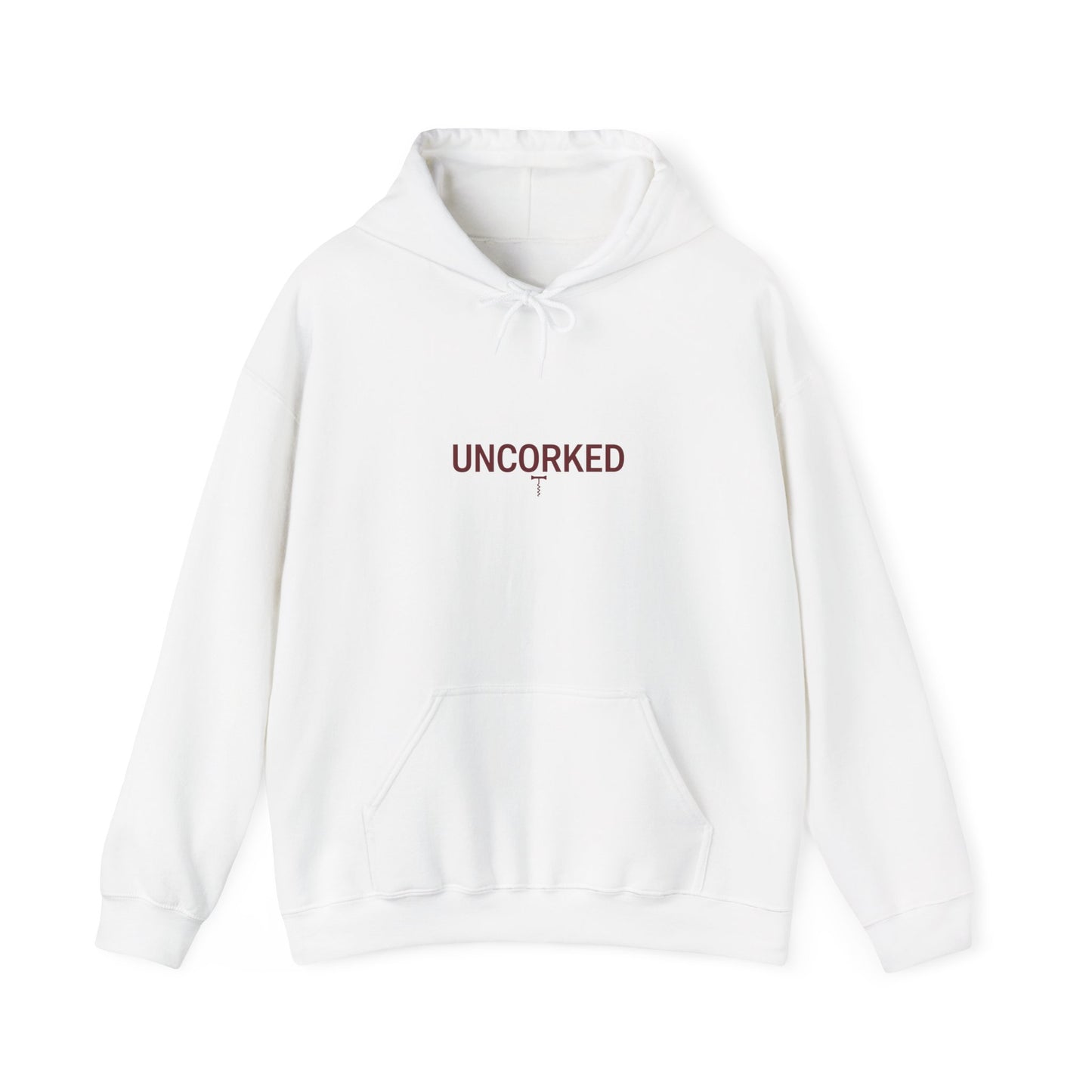 Uncorked Outline Hoodie | hollow font design, minimalist typography