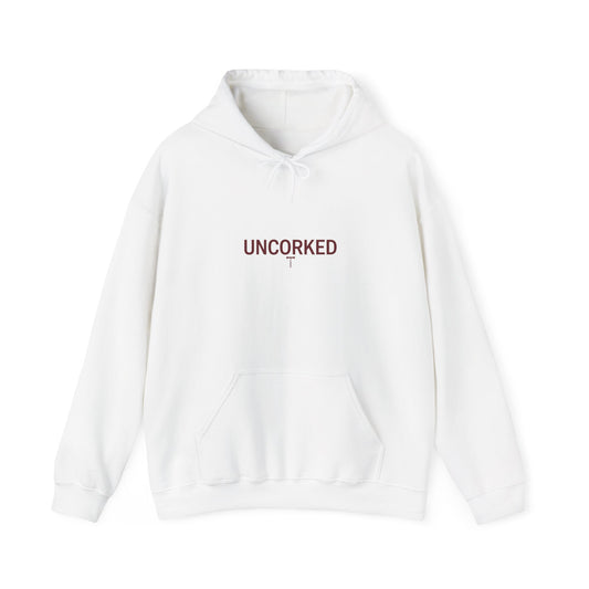 Uncorked Outline Hoodie | hollow font design, minimalist typography