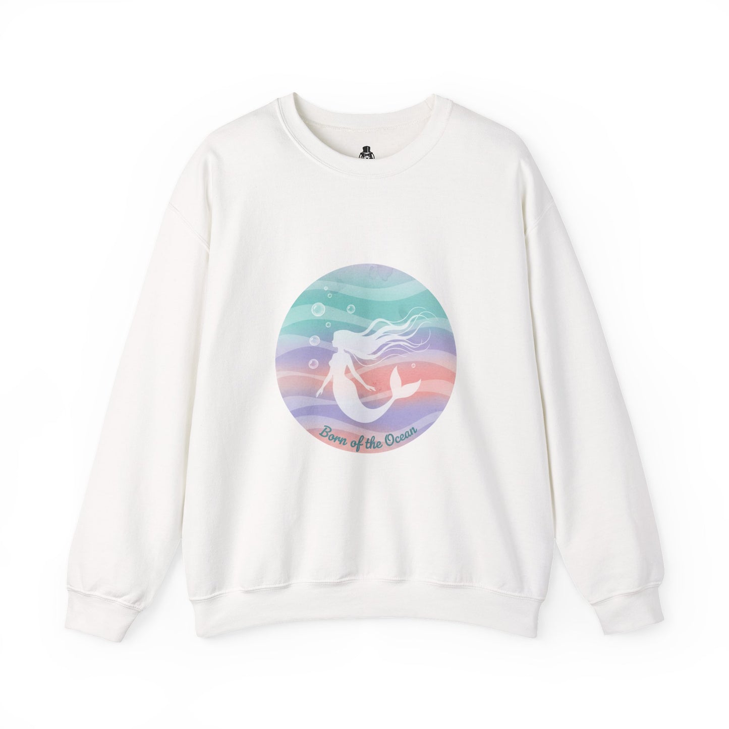 Pastel Ocean Gradient Mermaid Circle Sweatshirt | iridescent wash, dreamy ombre sea