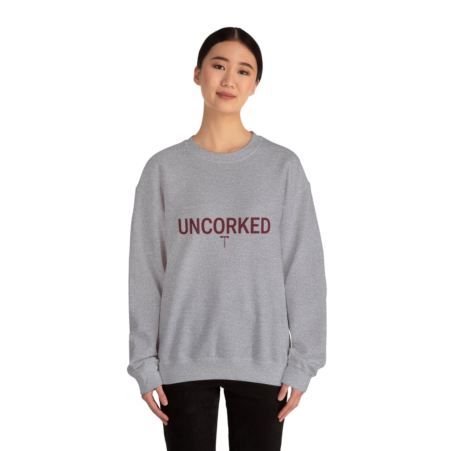 Minialist Wine lovers crewneck sweatshirt - UNCORKED for wine lovers