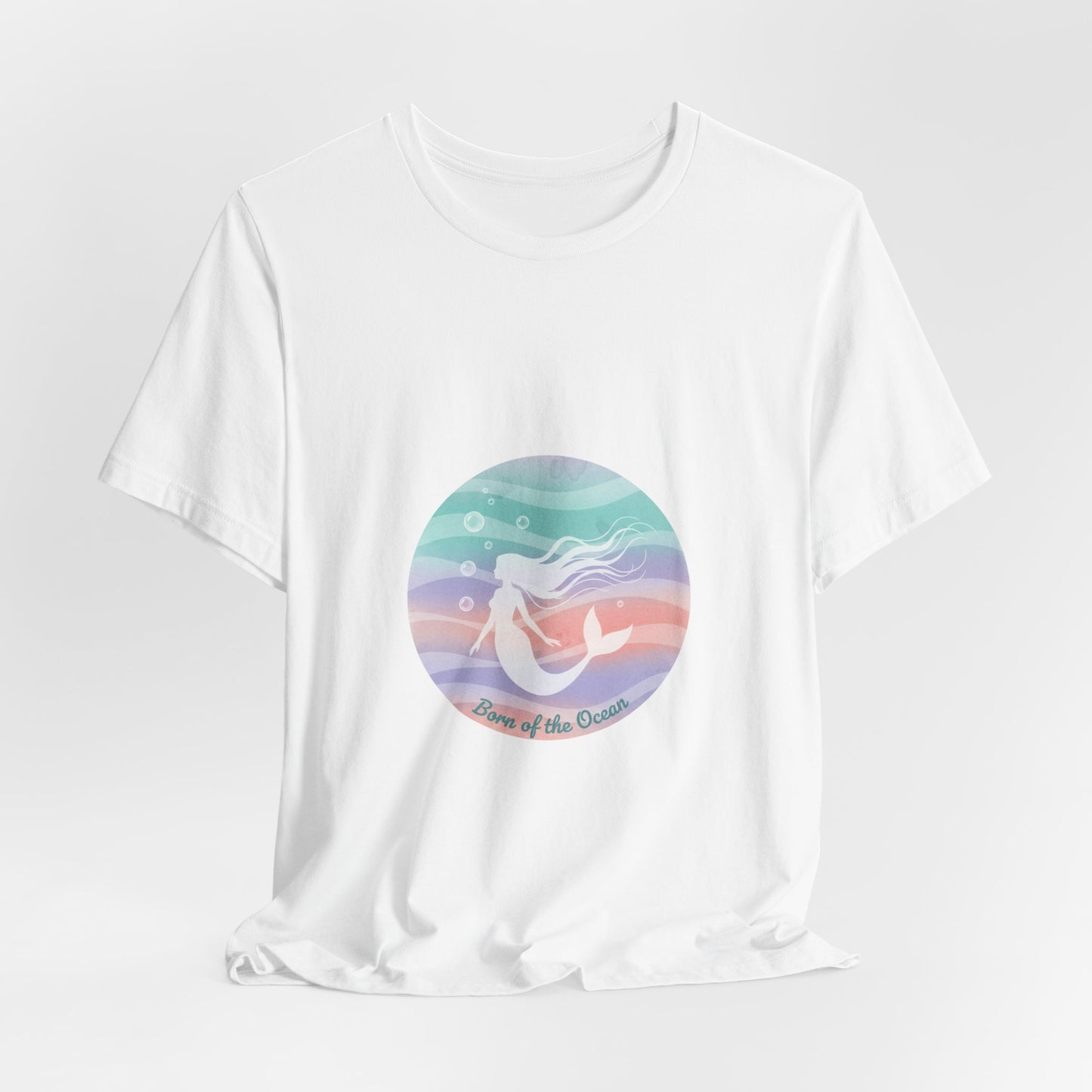Pastel Ocean Gradient Mermaid Tee | pastel ombre sea, water shimmer design