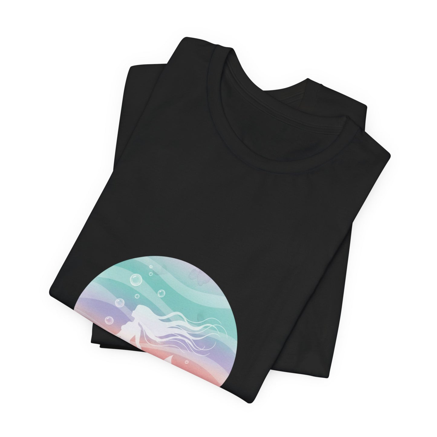 Pastel Ocean Gradient Mermaid Tee | pastel ombre sea, water shimmer design
