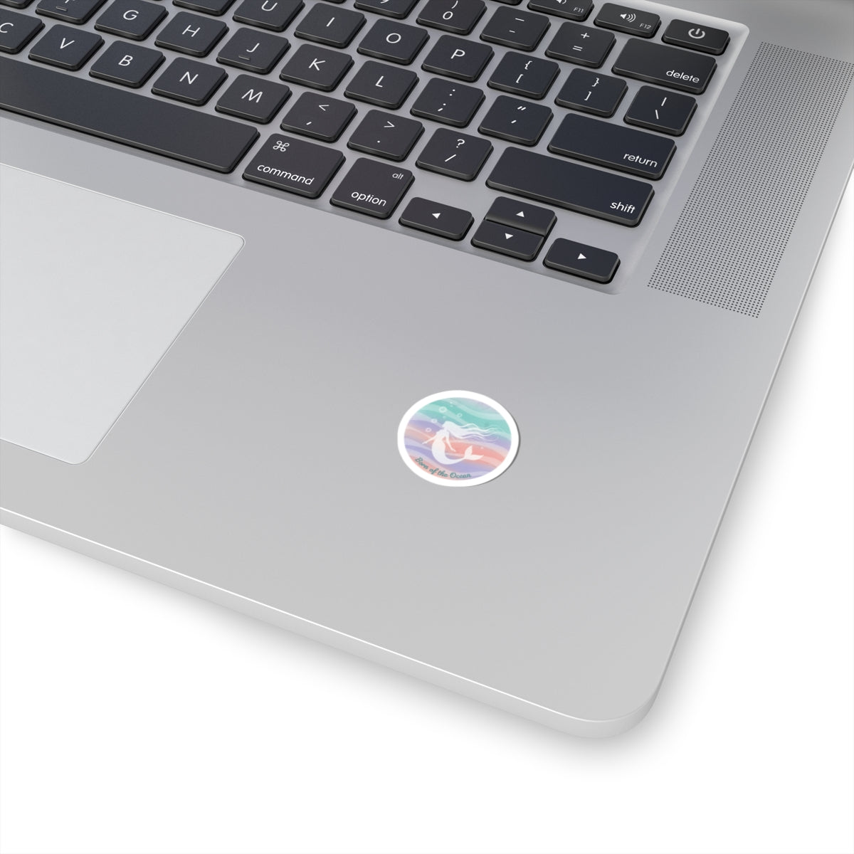 Pastel Ocean Gradient Mermaid Sticker | Kiss-Cut, Iridescent Wash Design