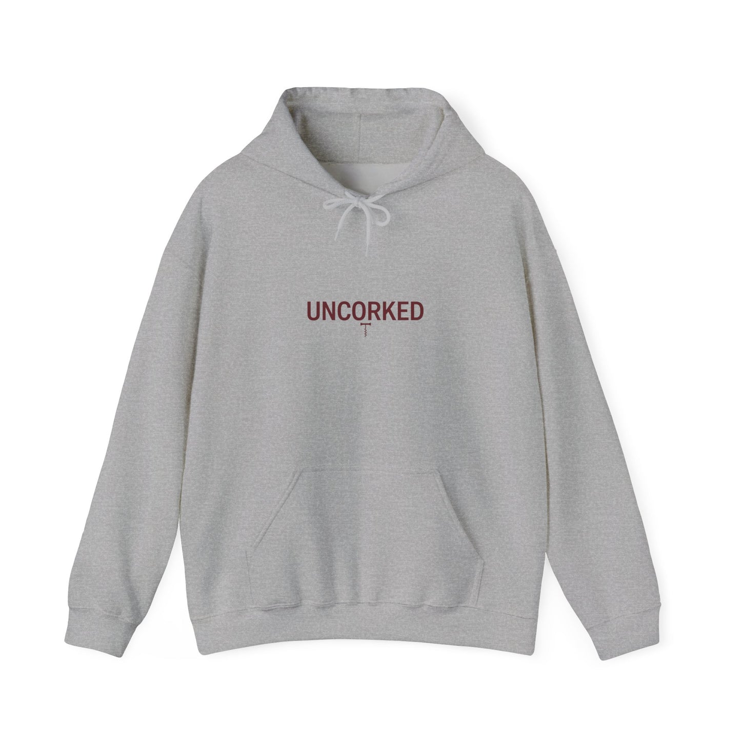 Uncorked Outline Hoodie | hollow font design, minimalist typography