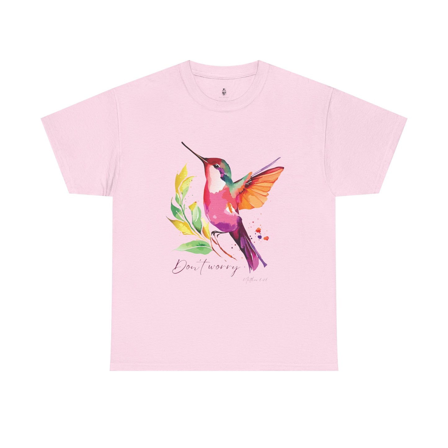 Faith Tee, Colorful Hummingbird Tee, Christian Tee, Vibrant Cotton T-Shirt, Gift for Nature Lovers, Summer Casual Wear, Eco-Friendly Fashion