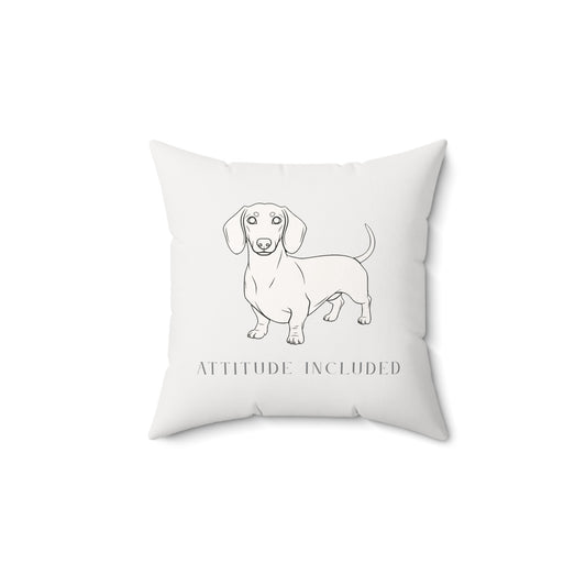 Dachshund Illustration Attitude Included Pillow | Dog Art Throw Pillow