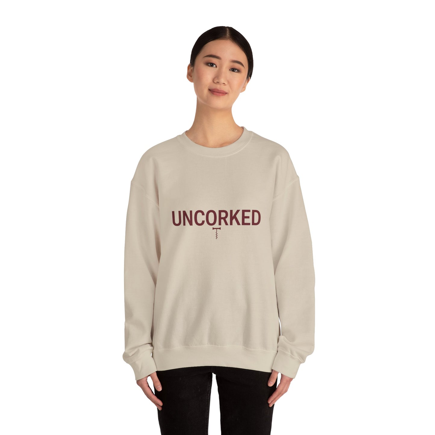 Minialist Wine lovers crewneck sweatshirt - UNCORKED for wine lovers