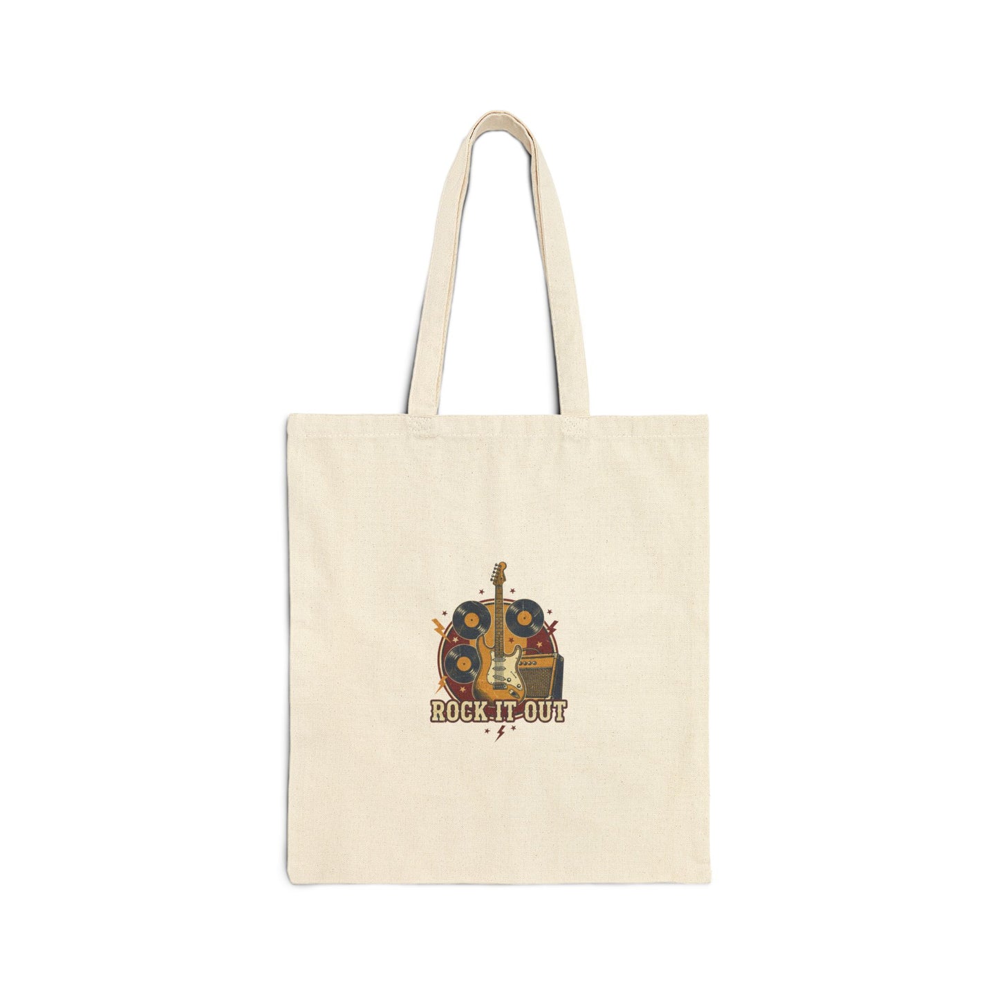 Vintage Rock Crest Tote | Retro Band Graphic, Distressed Concert Style