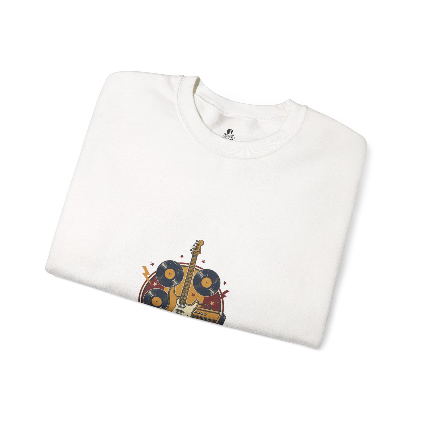 Rock It Out Guitar Crest Sweatshirt | Retro Band Tee, Vintage Style