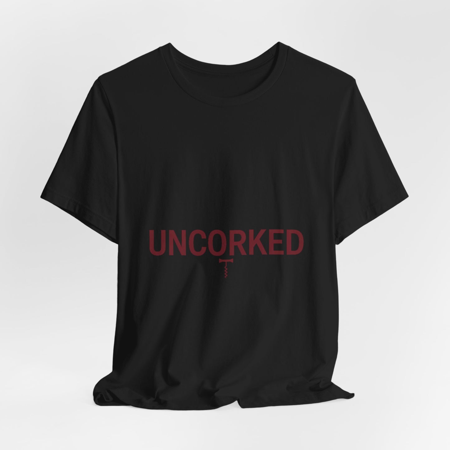 UNCORKED Outline Text Shirt | Hollow Font Design, Minimalist Typography Tee