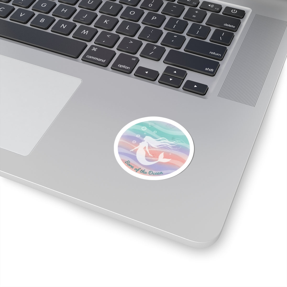 Pastel Ocean Gradient Mermaid Sticker | Kiss-Cut, Iridescent Wash Design