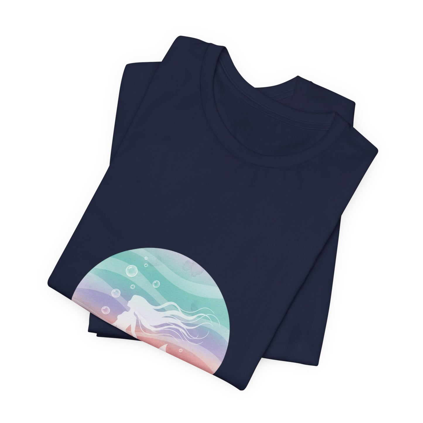 Pastel Ocean Gradient Mermaid Tee | pastel ombre sea, water shimmer design