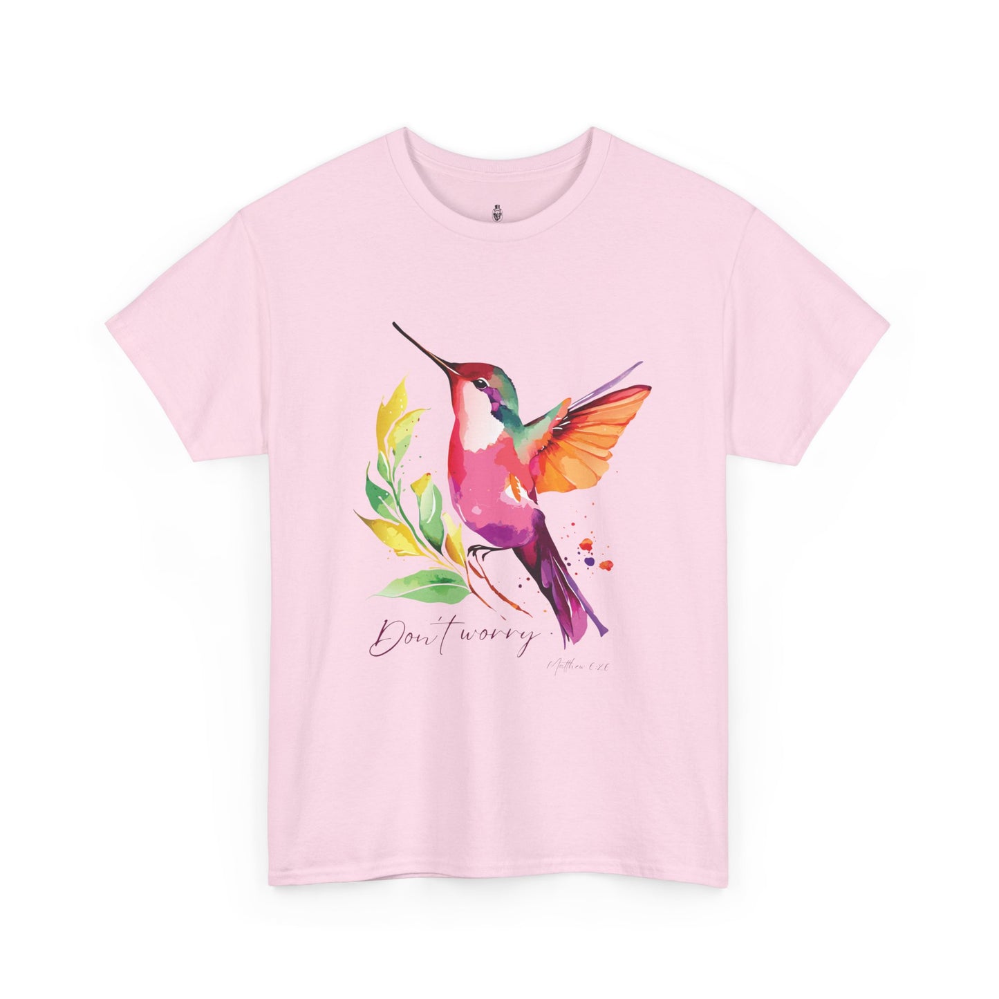Faith Tee, Colorful Hummingbird Tee, Christian Tee, Vibrant Cotton T-Shirt, Gift for Nature Lovers, Summer Casual Wear, Eco-Friendly Fashion