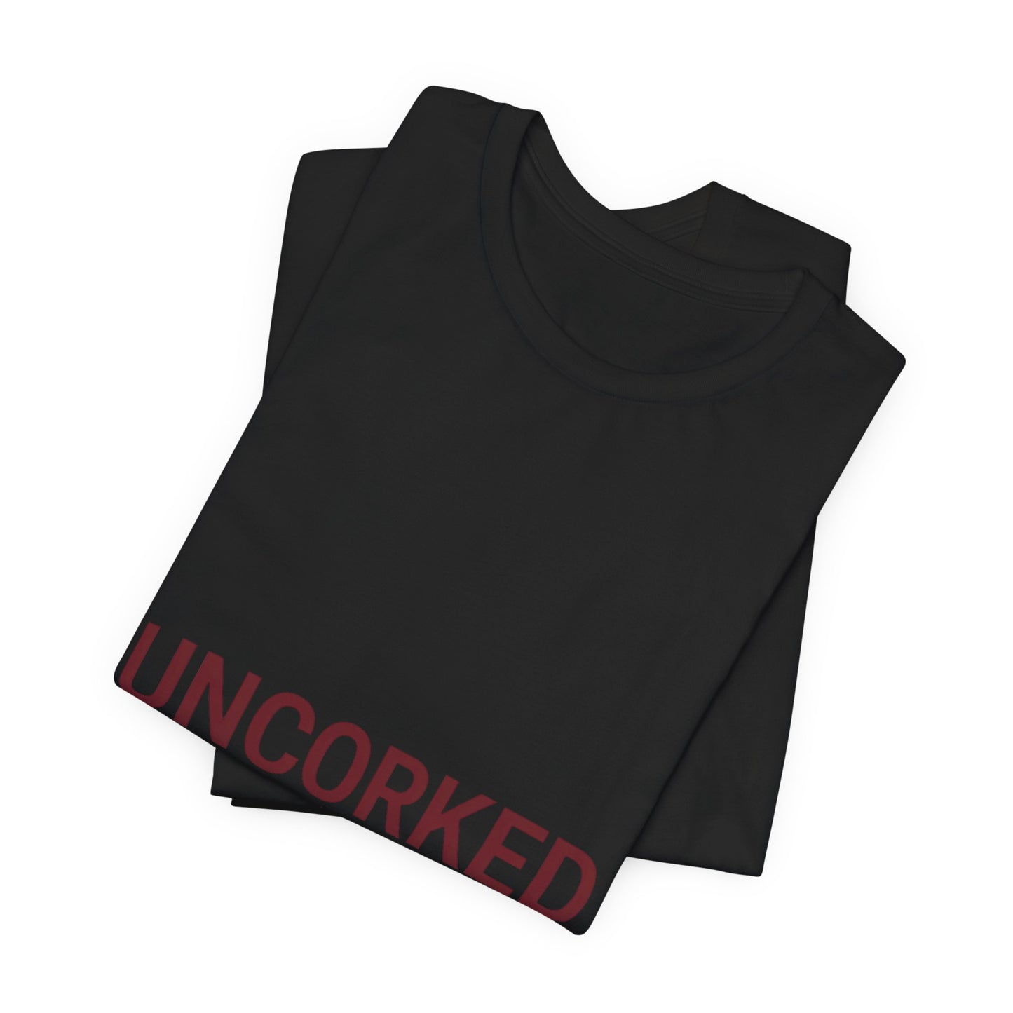 UNCORKED Outline Text Shirt | Hollow Font Design, Minimalist Typography Tee