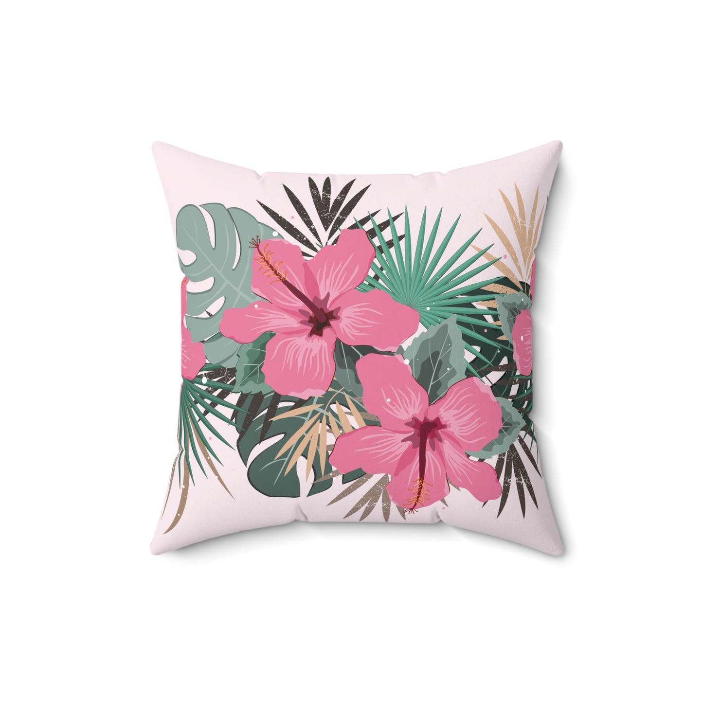 Tropical Floral Pillow, Home Decor Cushion, Couch Accent Pillow, Summer Vibe Pillow, Gift for Her, Pink Floral Decor