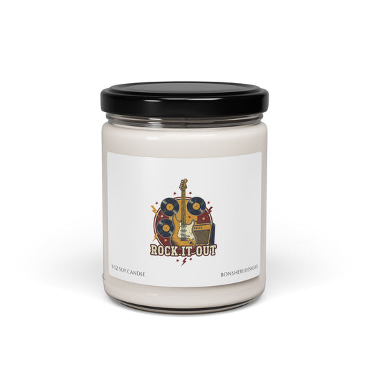 Vintage Rock Crest Candle | Retro Band Graphics, Distressed Tour Style