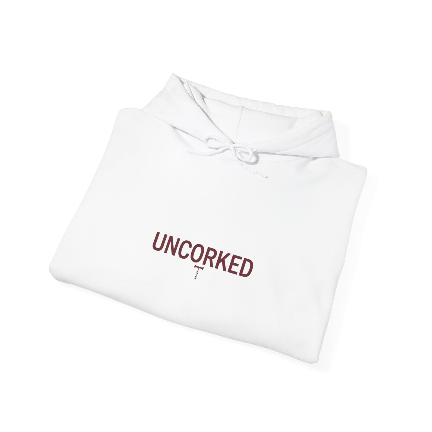 Uncorked Outline Hoodie | hollow font design, minimalist typography