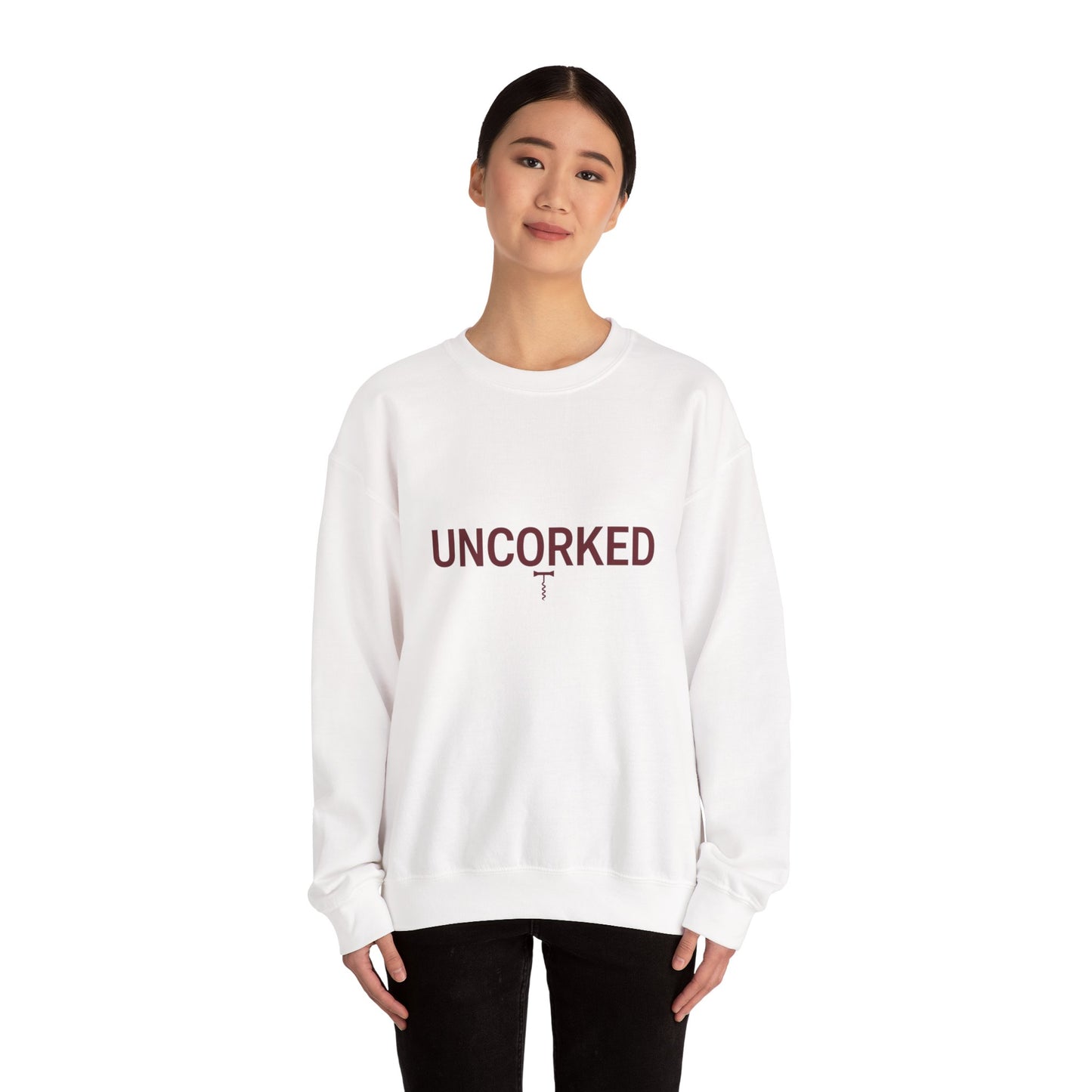 Minialist Wine lovers crewneck sweatshirt - UNCORKED for wine lovers