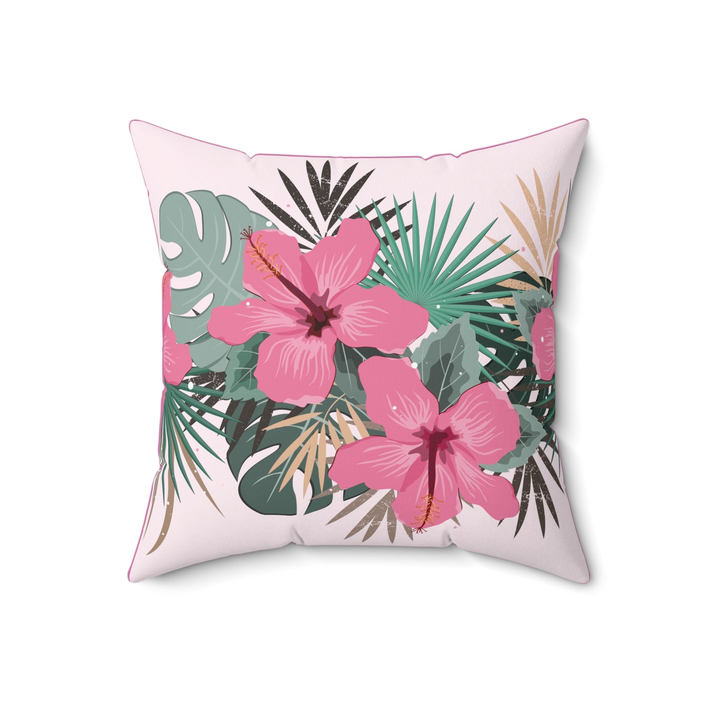 Tropical Floral Pillow, Home Decor Cushion, Couch Accent Pillow, Summer Vibe Pillow, Gift for Her, Pink Floral Decor
