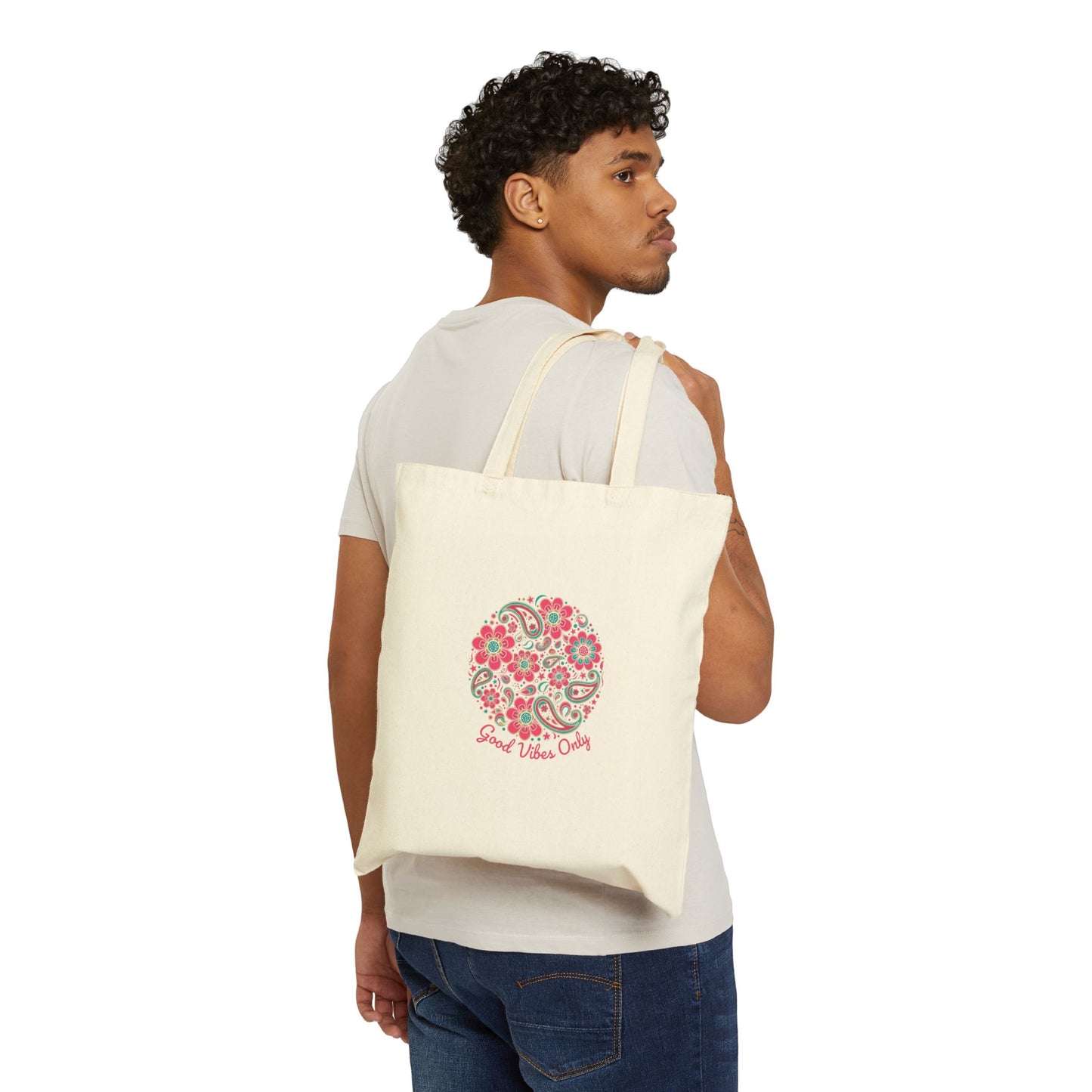 Disco Floral Paisley Tote Bag | 70s Retro Groovy Vibes