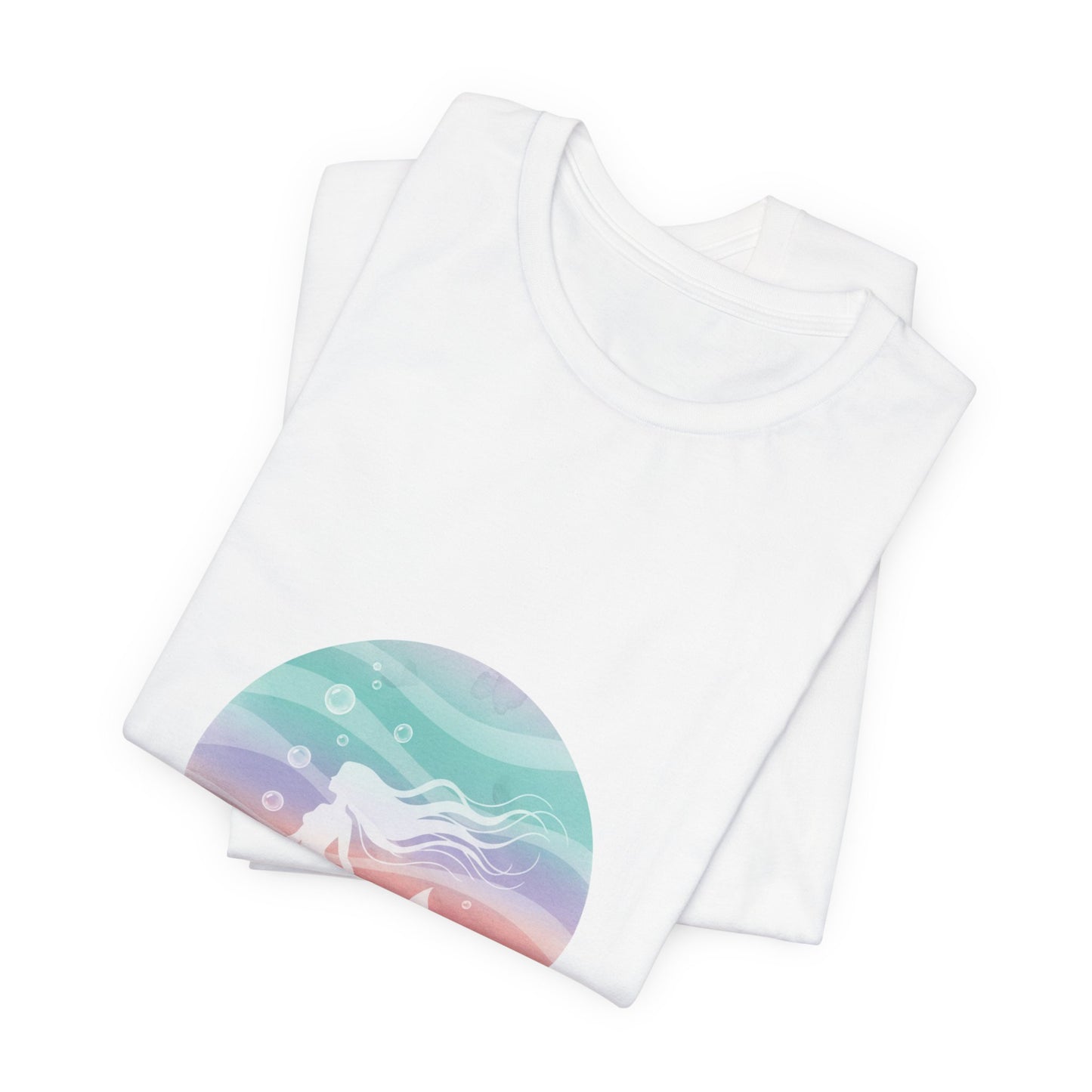Pastel Ocean Gradient Mermaid Tee | pastel ombre sea, water shimmer design