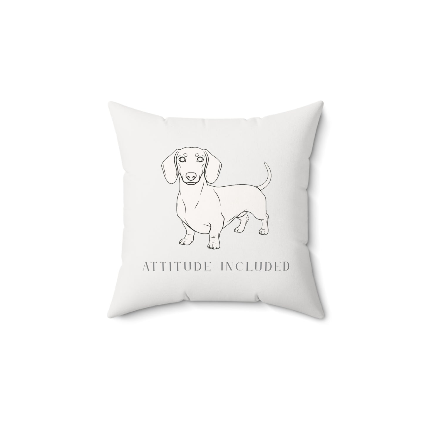 Dachshund Illustration Attitude Included Pillow | Dog Art Throw Pillow - Black back