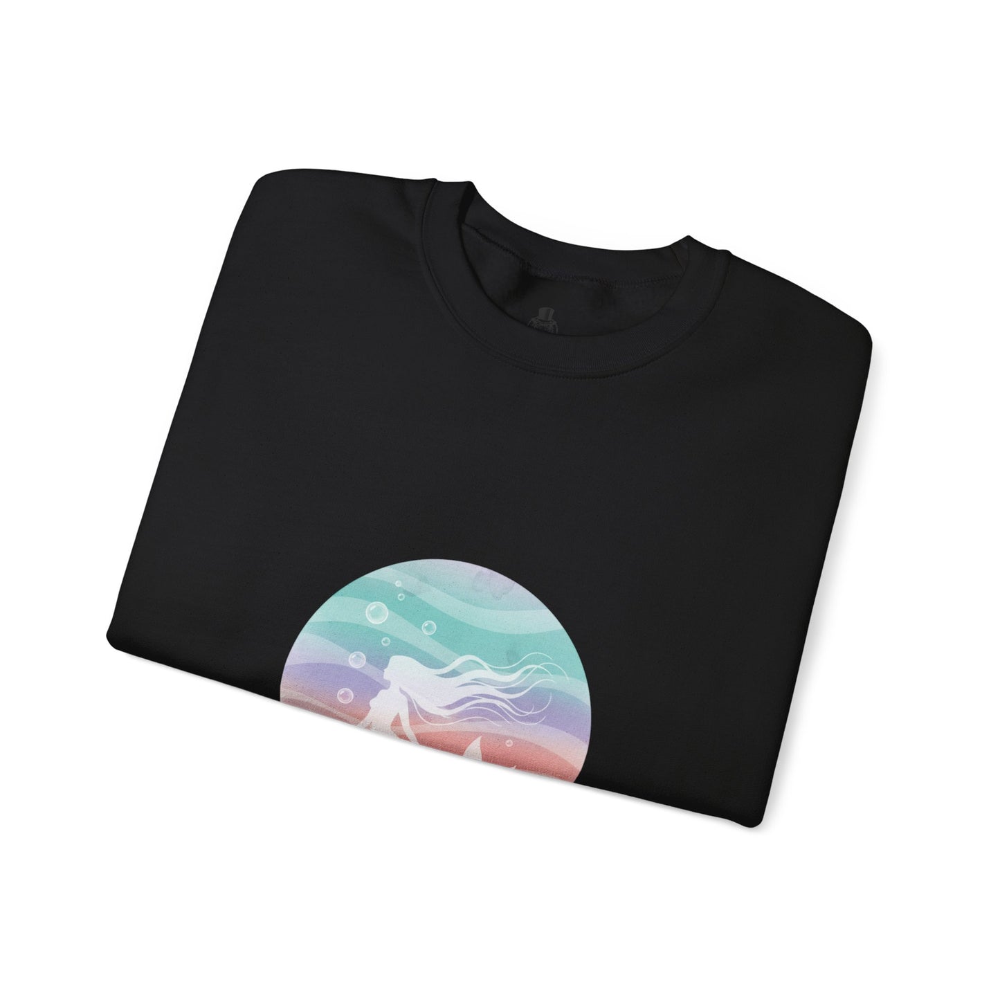 Pastel Ocean Gradient Mermaid Circle Sweatshirt | iridescent wash, dreamy ombre sea