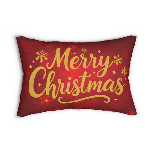 Merry Christmas Lumbar Pillow | Holiday Decor, Cozy Accent Pillow, Gift for Her, Festive Home Decor, Christmas Cushion