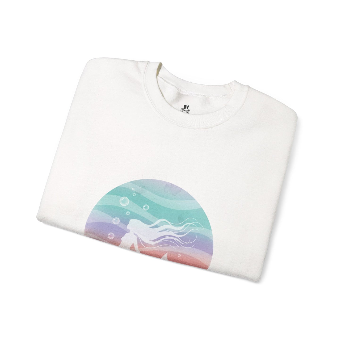 Pastel Ocean Gradient Mermaid Circle Sweatshirt | iridescent wash, dreamy ombre sea