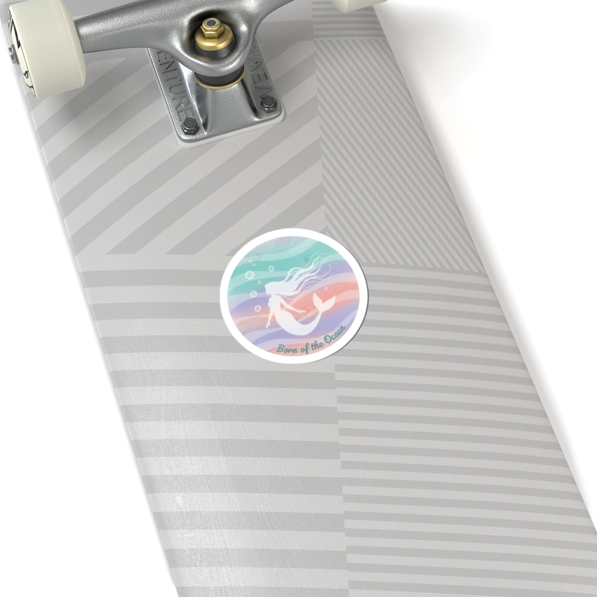 Pastel Ocean Gradient Mermaid Sticker | Kiss-Cut, Iridescent Wash Design