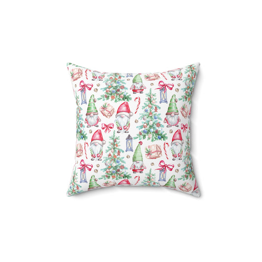 Festive Gnome Decorative Pillow Cover | Holiday Home Decor, Christmas Gift, Soft Accent Pillow, Cozy Living Room, Gnome Decor
