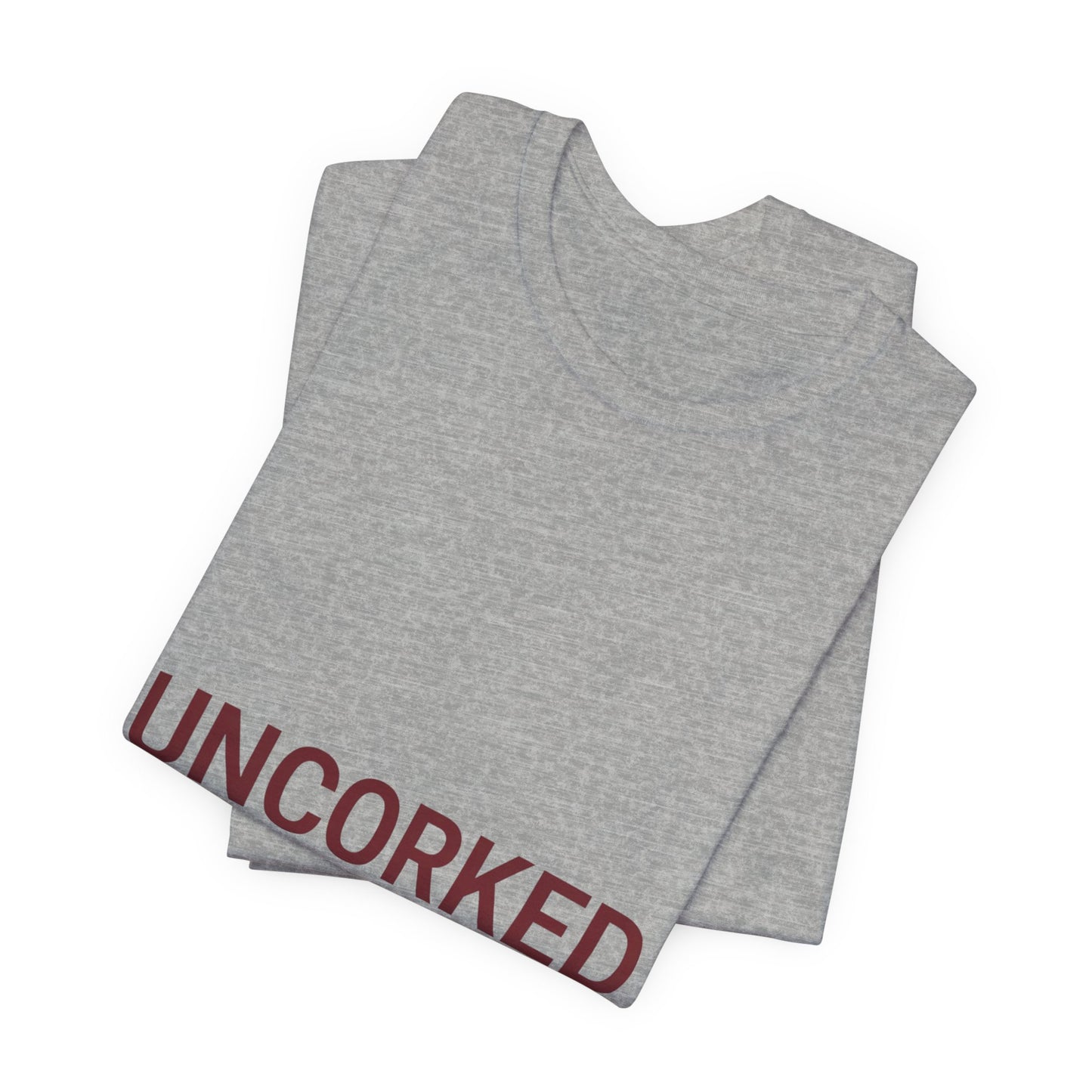UNCORKED Outline Text Shirt | Hollow Font Design, Minimalist Typography Tee