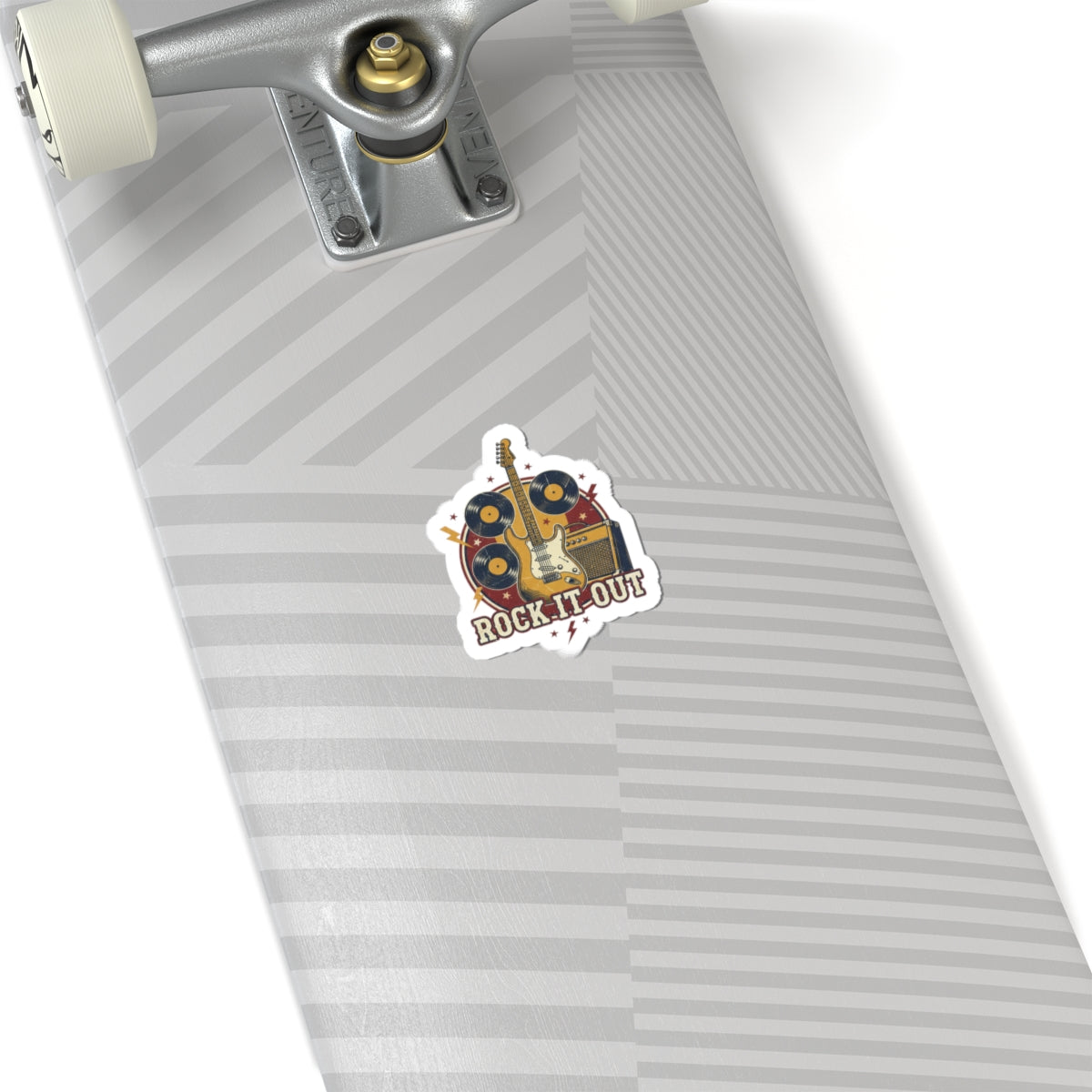 Rock It Out Retro Band Sticker | Vintage Concert Tee Style, Distressed Ink
