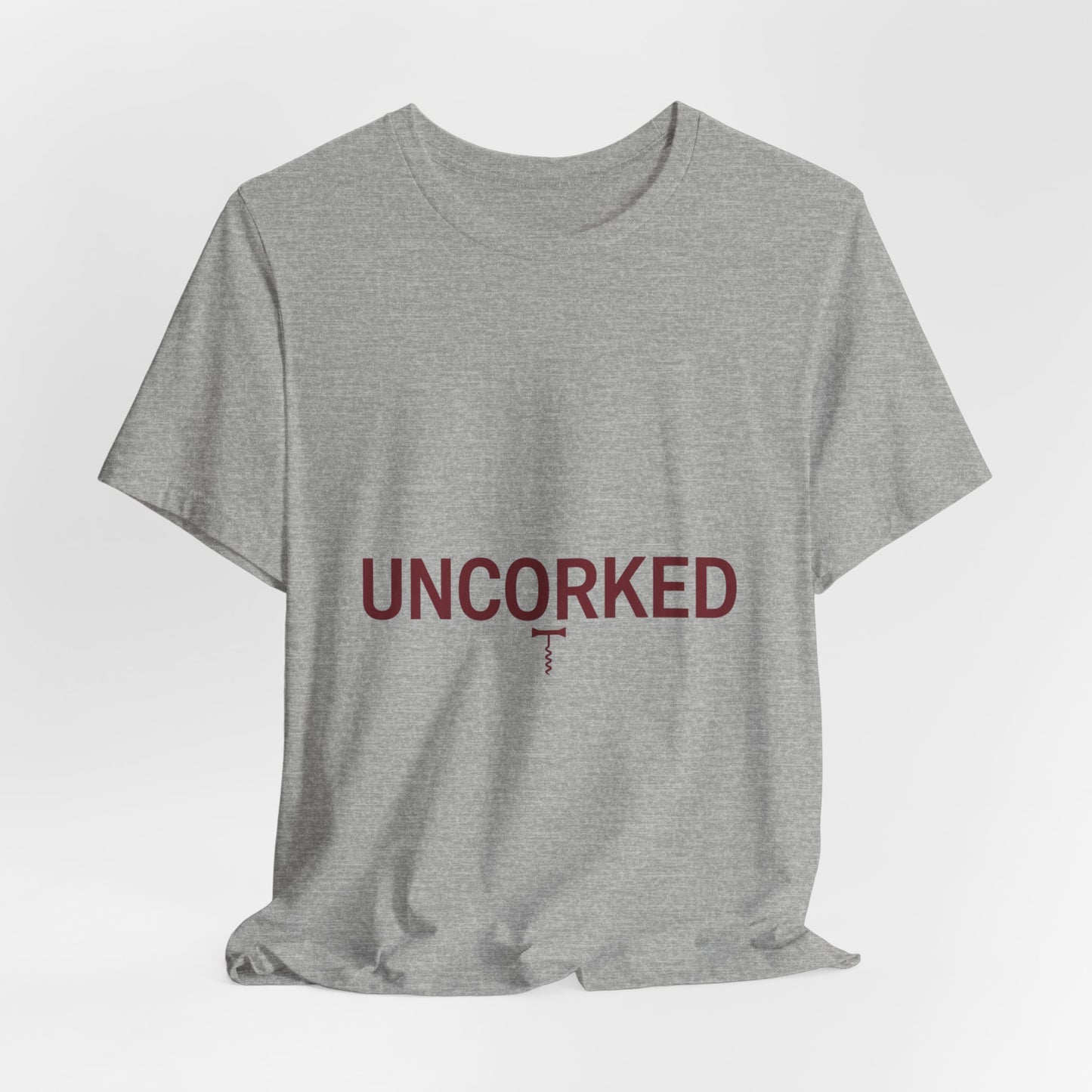 UNCORKED Outline Text Shirt | Hollow Font Design, Minimalist Typography Tee