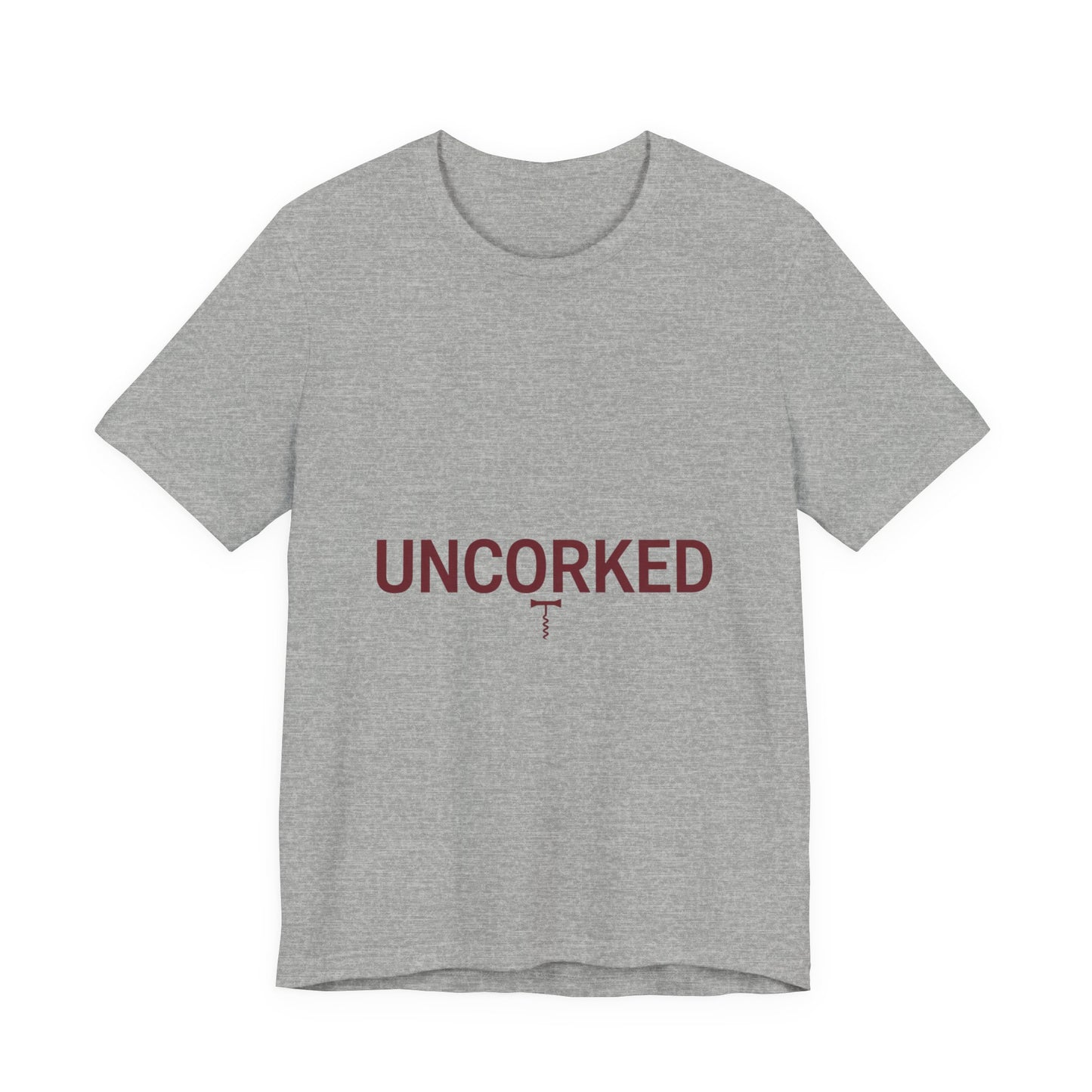 UNCORKED Outline Text Shirt | Hollow Font Design, Minimalist Typography Tee