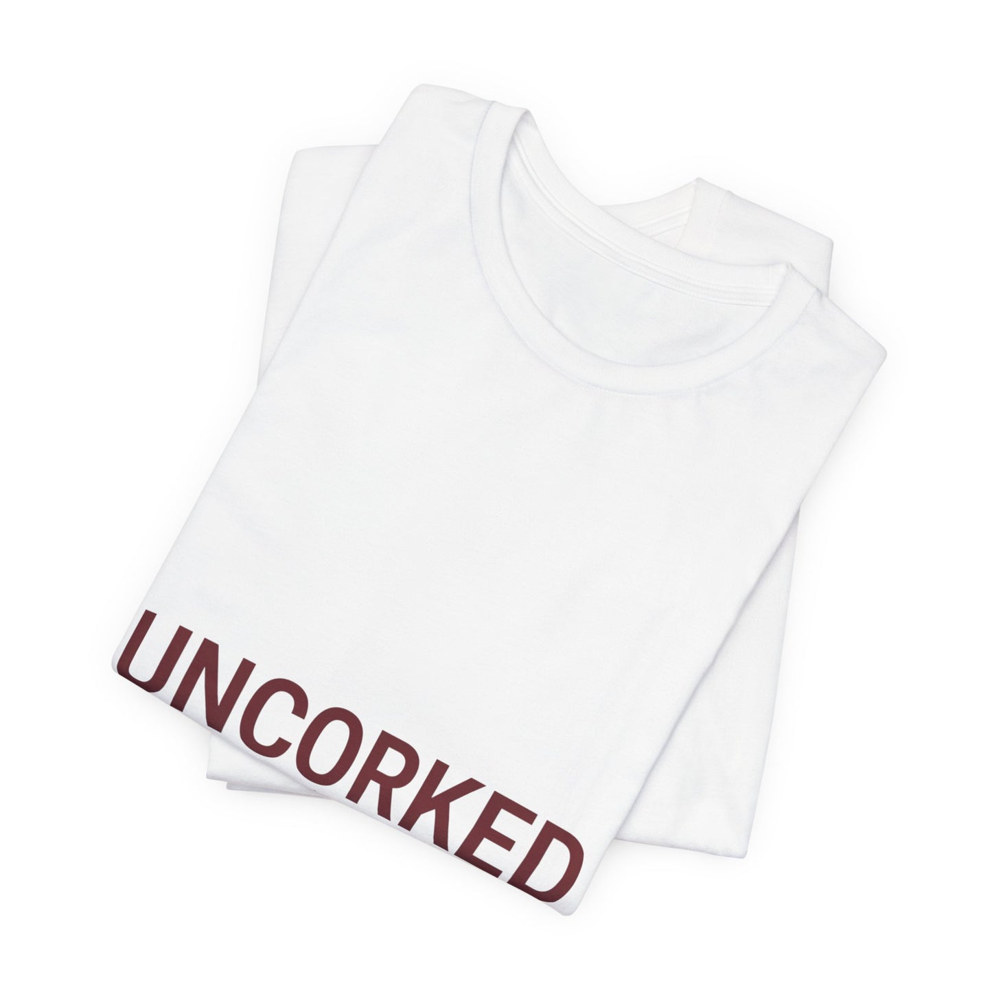 UNCORKED Outline Text Shirt | Hollow Font Design, Minimalist Typography Tee