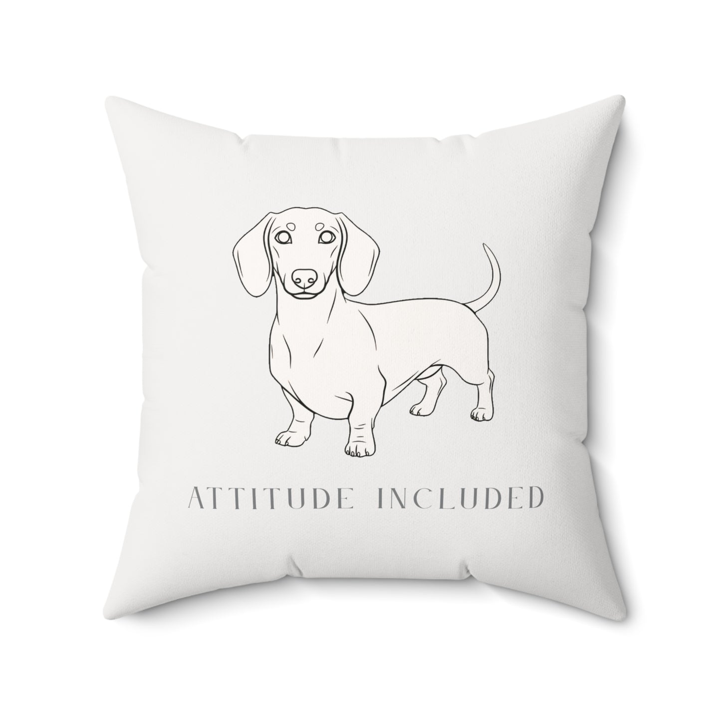 Dachshund Illustration Attitude Included Pillow | Dog Art Throw Pillow