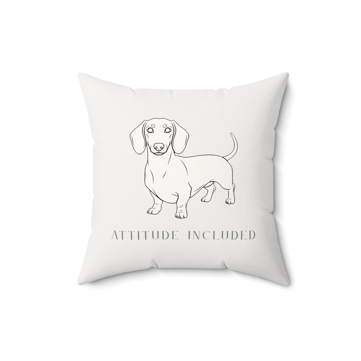 Dachshund Illustration Attitude Included Pillow | Dog Art Throw Pillow - Black back