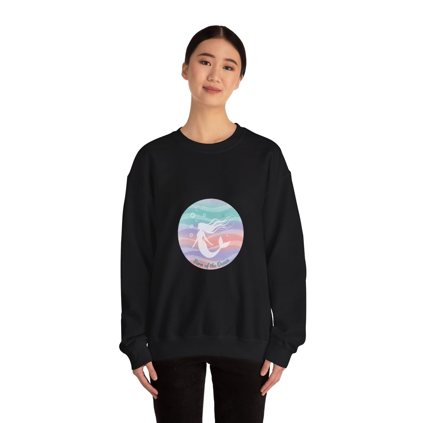 Pastel Ocean Gradient Mermaid Circle Sweatshirt | iridescent wash, dreamy ombre sea